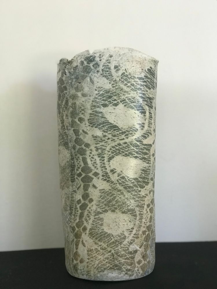 Vase Porcelain Green Leaves